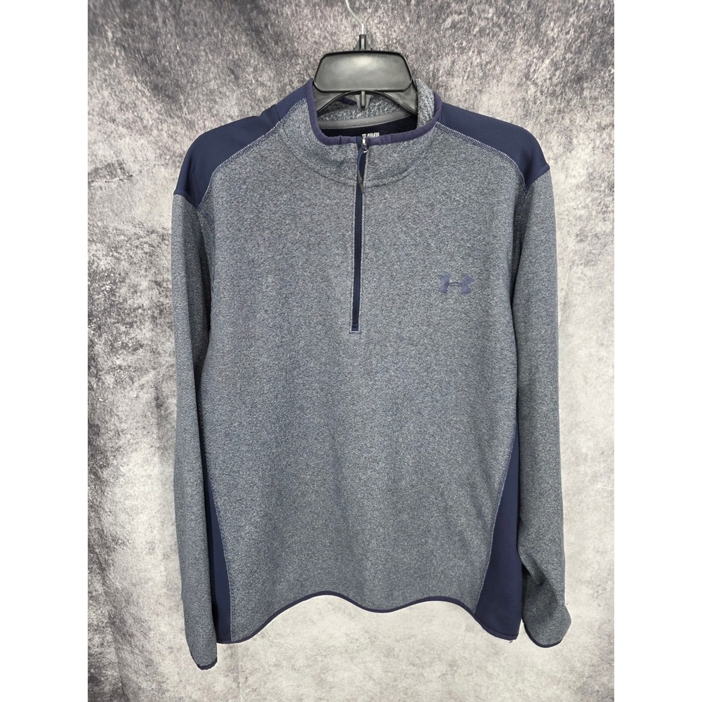 Under Armour Sweater Mens XL Gray 1/4 Zip Pullover Cold Gear Activewear Outdoor